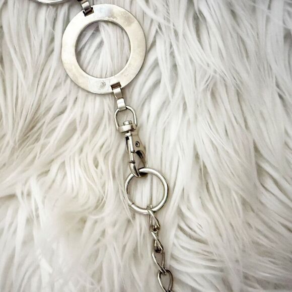 VINTAGE | Soft Nude Light Tan Color Enamel Silver Tone Metal Chain Links Belt